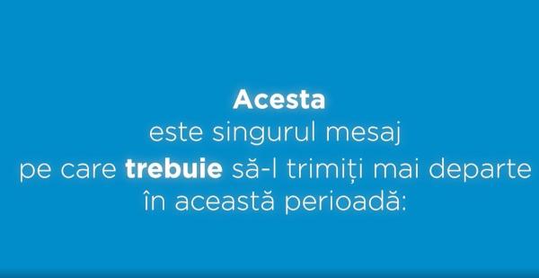 Coronavirus în România: "Acesta este singurul mesaj pe care trebuie să îl trimiți mai departe!"