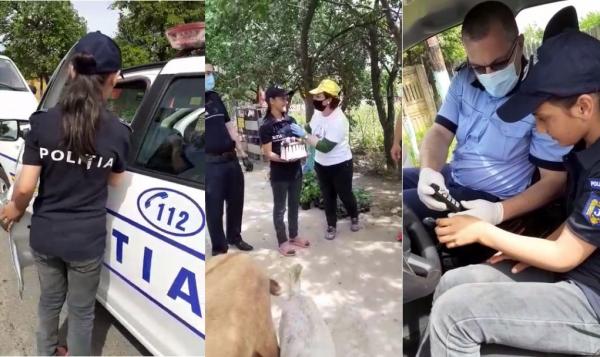Surpriză de proporții pentru o fetiță din Teleorman care visează să devină polițistă