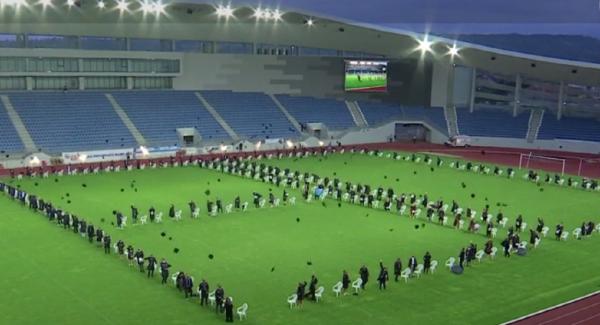 Stadionul din Târgu Jiu, transformat în scenă de absolvire