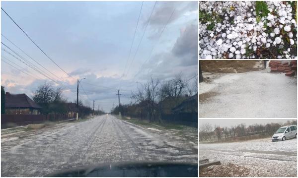Localităţi din Satu Mare arată ca după ninsoare, în urma unei furtuni puternice cu grindină | Video