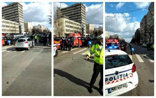 Bărbat lovit pe trecerea de pietoni, în zona Piața Sudului din București. Martorii spun că victima încerca să fugă de o altă persoană