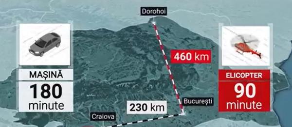 Unde n-avem drumuri, zburăm cu elicopterul. Ca să evite un drum de aproape nouă ore, ministrul Lucian Bode a ales elicopterul
