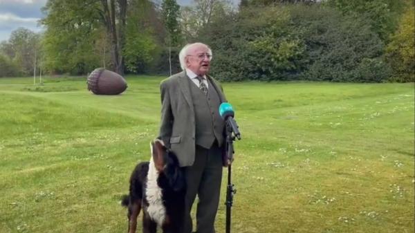 Câinele preşedintelui Irlandei, vedetă într-o intervenţie televizată