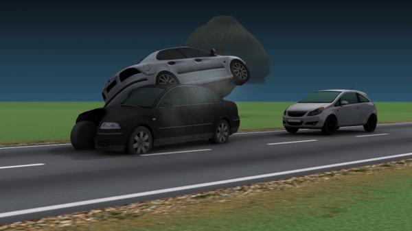 Animație grafică. Cum s-a petrecut accidentul cu cinci morți de la Nistorești. Martor: ”A zburat prin aer şi altă maşină a trecut pe sub el”