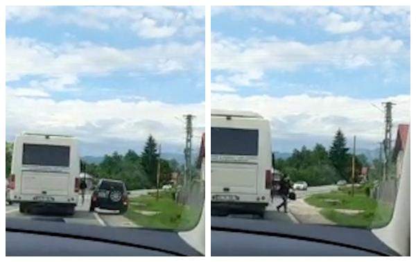 Şofer inconştient, surprins de o cameră de bord făcând o depăşire periculoasă pe dreapta, în Vâlcea: „Ia uită-te şi tu, omoară oamenii! Doamnă, mai avuserăţi zile”