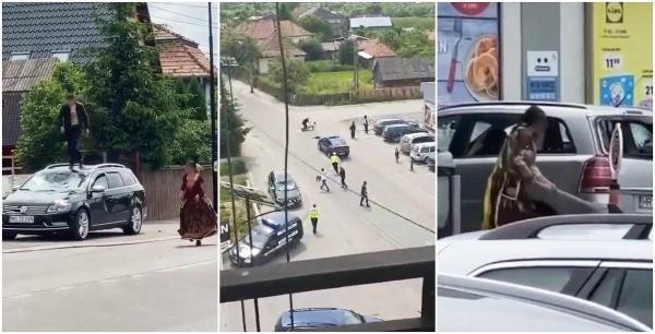 Răfuială cu bâte şi topoare între clanuri, pe străzile din Topliţa. Scandalagiii, filmaţi cum sar pe maşini şi le taie cauciucurile