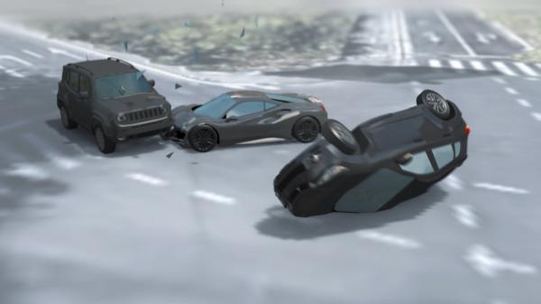 ANIMAȚIE GRAFICĂ. Un șofer israelian de 70 de ani a intrat într-un Ferrari si a provocat pagube de sute de mii de euro