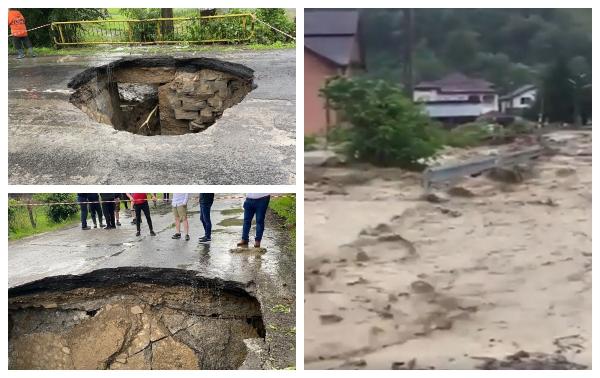 Ravagii după codul roşu în Maramureş: Case inundate, alunecări de teren şi drumuri surpate