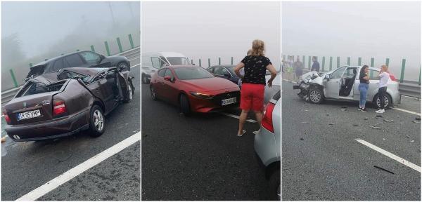 Carambol uriaş, cu peste 50 de maşini, pe Autostrada Soarelui. 155 de persoane implicate, după mai multe accidente în lanţ