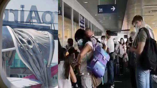 Zeci de români au rămas blocaţi pe un aeroport din Elveţia după ce avionul a lovit cu aripa o scară mobilă