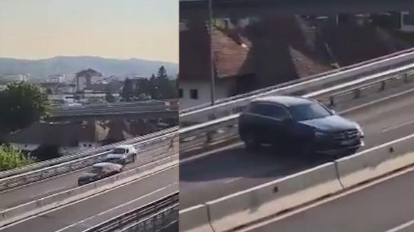 Tupeu al unui șofer cu Mercedes SUV. A întors maşina pe un pasaj suprateran, pe contrasens, în Vâlcea