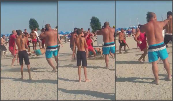 VIDEO. Noi imagini cu bătaia dintre salvamari şi un grup de turişti agresivi, la Eforie Nord. "Dă-i, dă-i..."