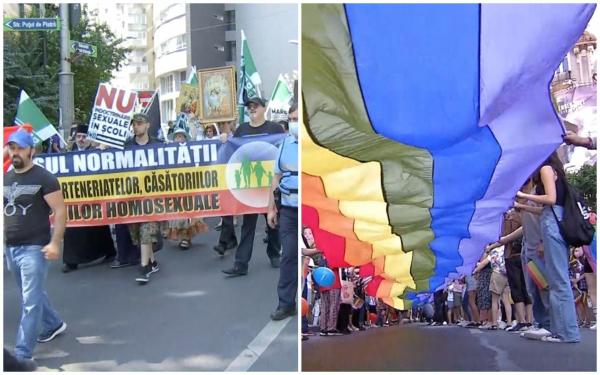 Bucureștiul, împărțit între Mașul Normalității și Marșul Diversității. Preot: ”Noi suntem anticorpii sistemului românesc”