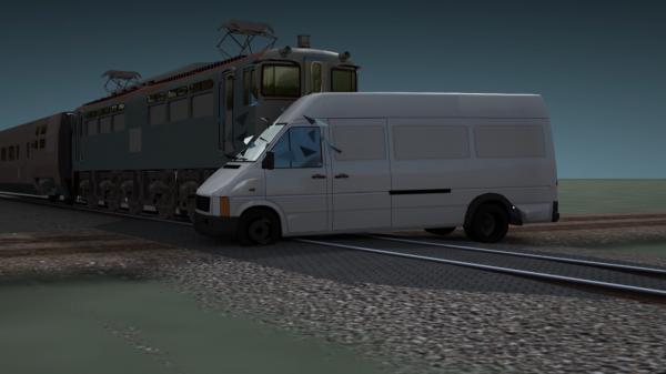 ANIMAŢIE GRAFICĂ. Microbuz, spulberat de tren în Cluj. O fetiţă de 12 ani şi mama ei, în stare gravă: şoferul a vrut să ocolească aglomeraţia şi a mers pe câmp