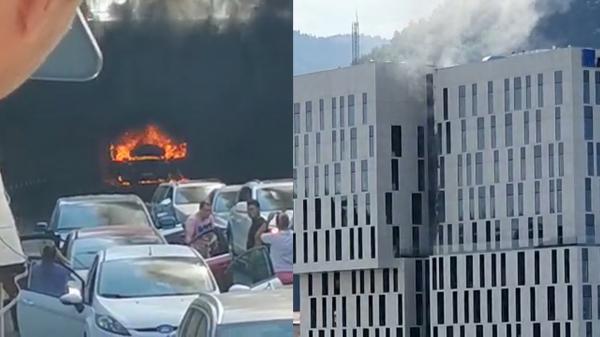 Panică după incendii, în România: şoferi blocaţi în pasaj, la Craiova; mall evacuat la Braşov