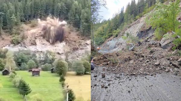 Pirotehniştii au făcut spectacol în Suceava. Au aruncat în aer stânci ce riscau să se prăbușească pe drum