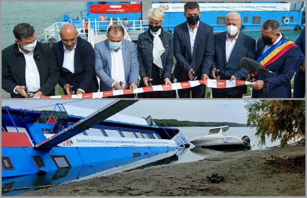 Centrul pentru copii de la Mahmudia, inaugurat cu şapte foarfece de Raluca Turcan şi alţi oficiali, s-a prăbuşit în apă