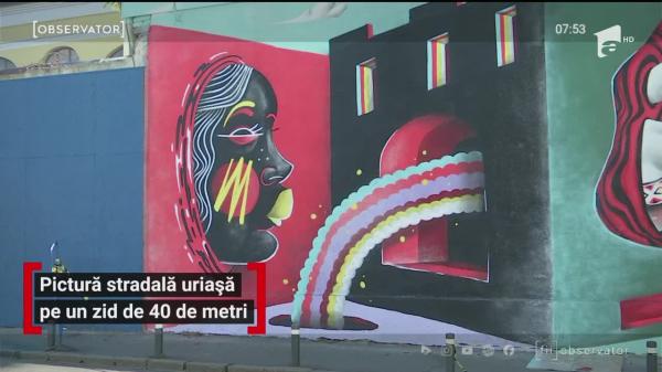 Prietenia dintre Cluj-Napoca şi Nantes, celebrată printr-o pictură murală uriaşă realizată pe o stradă din centrul oraşului
