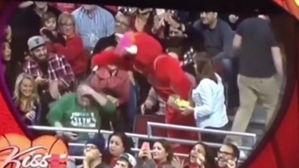 Cum îţi poate fi "furată" iubita dacă nu o săruţi la momentul potrivit: o mascotă a oferit imaginea zilei în sport