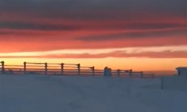 Apus de soare spectaculos în Munţii Vlădeasa