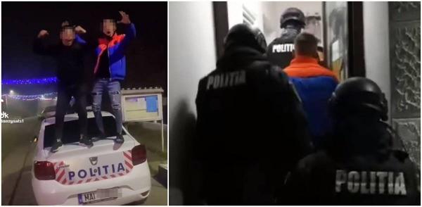"Șase, șase e poliția! Iară' bate-n ușă să mă ia". Manele, dans și chiuituri pe mașina de poliție, în Vrancea