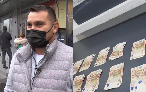 Un agent de vânzări din Bucureşti a găsit peste 7.500 de euro în fanta unui bancomat. Deşi tentaţia era mare, Cătălin a decis să îi predea la poliţie