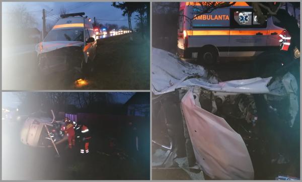 Tragedie la Roşiori, după un accident între o maşină şi o ambulanţă care se întrepta spre un caz medical