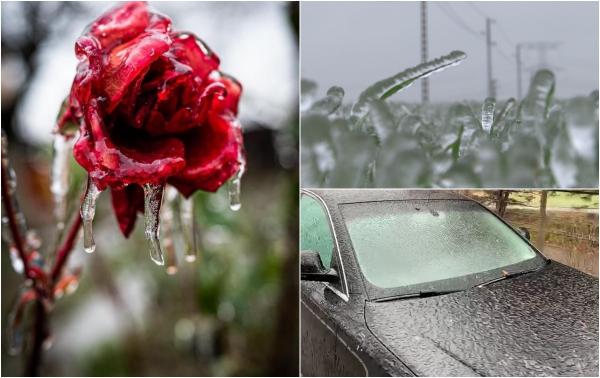 Freezing rain, fenomenul meteo care a transformat România într-un regat de gheaţă. Ploaia îngheţată va continua să ne dea de furcă