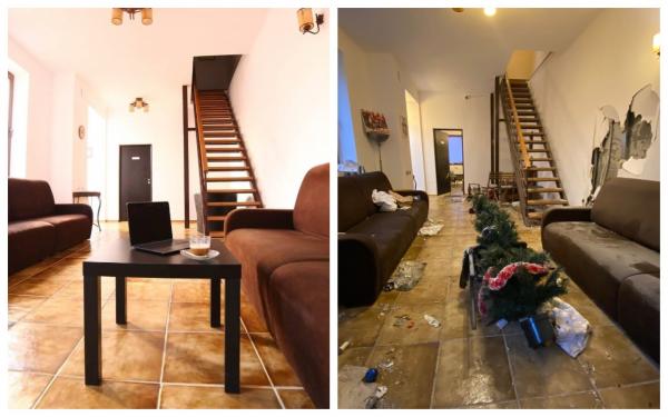 Cum arăta vila închiriată de Revelion, înainte să fie devastată cu macete și săbii. Imagini înainte și după petrecerea-monstru de Anul Nou