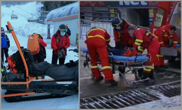 Copil de 6 ani, căzut din telescaun, la Poiana Braşov. Băiatul a fost dus la spital