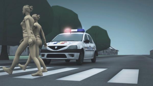ANIMAȚIE GRAFICĂ: Cum s-a produs accidentul în care o maşină a poliţiei a spulberat două fetiţe pe trecere. Agentul de la volan nu avea școală de poliție