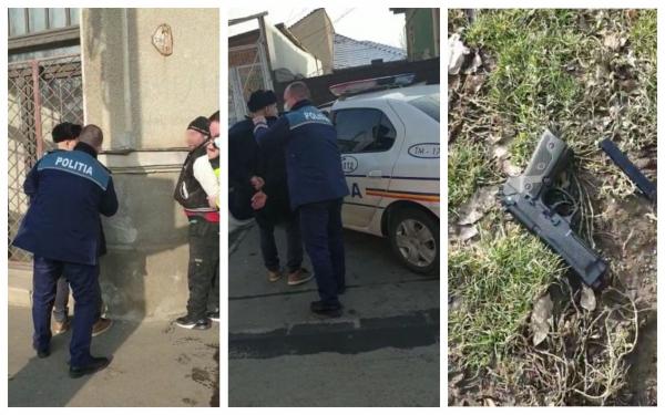 Bărbați încătușați după ce un taximetrist a sunat la 112: ”Se jucau cu un pistol la mine în mașină. Îl încărcau, îl descărcau, că ei omoară pe cineva azi”