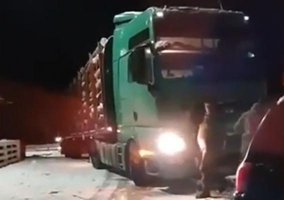 Mai multe TIR-uri au derapat sau au rămas blocate pe şosele, din cauza viscolului