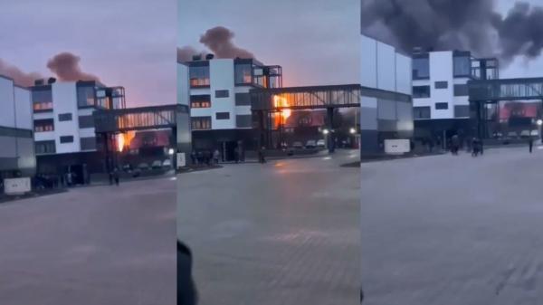 Momentul în care o rachetă rusească lovește un aeroport din Ucraina aflat la 150 de kilometri de granița cu România