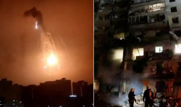 Explozii puternice în Kiev, bloc distrus în bombardamente: „Putin, vrem să te vedem măcelărit ca un animal”. VIDEO