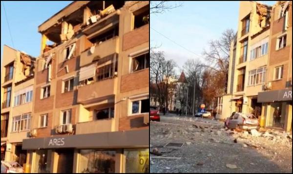 Explozie urmată de incendiu într-un bloc din Carei. Sunt 11 victime. A fost activat Planul Roşu de intervenție