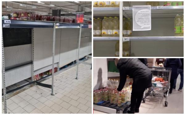 Românii golesc din nou rafturile magazinelor. Comandă de 1.200 de litri de ulei, semnalată de șeful ANPC. ”Dacă vine războiul, luăm uleiul cu noi pe front?”