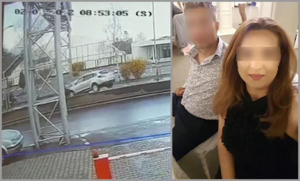 Momentul în care un șofer își ucide soția, intrând intenționat cu mașina într-o pasarelă din zona Pipera. Bărbatul e cercetat în libertate
