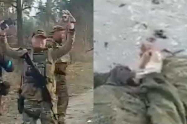 ”Filmați acești tâlhari. Uite, ăsta e încă în viață. Gâfâie!”. O filmare ar arăta soldați ucraineni în timp ce ucid ruși luați prizonieri