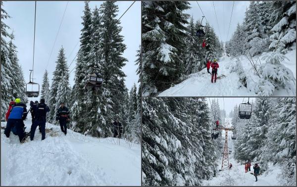Din ce cauză au rămas blocați cei nouă turiști în telescaun în Vatra Dornei