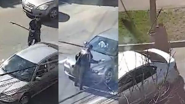Un bărbat înarmat cu o bâtă a început să lovească la întâmplare maşinile care treceau pe o şosea din Baia Mare. Nici ambulanţa nu a scăpat de furia lui