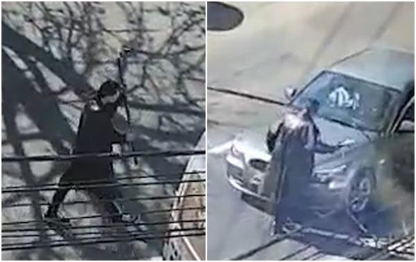 Bărbatul înarmat cu o bâtă, care a lovit la întâmplare maşinile din Baia Mare, a fost internat pentru o expertiză psihiatrică