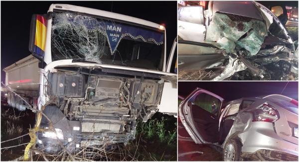 "Vai de capul meu! Ce-i aici, fraţilor". O tânără din București a murit pe loc, după ce s-a izbit cu mașina de două TIR-uri, pe un drum din Ialomița