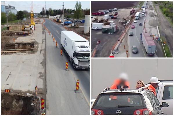 Haos pe Centura Capitalei: se lucrează de ani buni fără rezultat. Şoferii stau cu orele în trafic, muncitorii dau vina pe vremea rea
