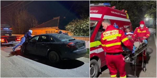 Un tânăr și-a băgat în comă fetița și surioara mai mică, după ce s-a urcat beat la volan. Mașina lor s-a izbit frontal cu un BMW, pe un drum din Botoșani