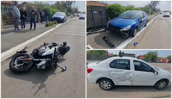 Motociclist din Constanţa, izbit de o maşină parcată. A fost lovit de un şofer care a încercat să întoarcă pe linie continuă