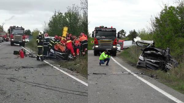 Un bărbat de 73 de ani din Dâmboviţa s-a izbit violent cu maşina de un TIR. A supravieţuit impactului, dar a murit în drum spre spital