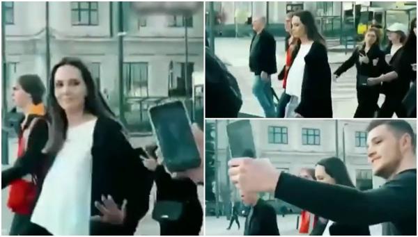 Angelina Jolie, surprinsă de sirene pe străzile din Liov. Actriţa şi-a păstrat tot timpul calmul