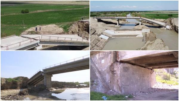 Podul prăbuşit în Vrancea stătea doar "într-o scamă". Viena ne aminteşte că trebuie reparate cele construite pe vremea Imperiului Austro-Ungar