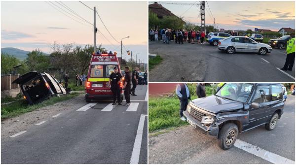 O şoferiţă din Satu Mare a băgat cinci jandarmi în spital, după o manevră greşită. Autospeciala s-a oprit într-un şanţ